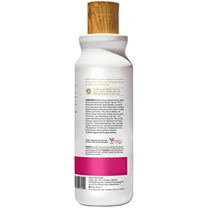 RAW SUGAR THE VOLUME REVIVE CONDITIONER STRAWBERRY + WHITE TEA + NETTLE, 18 FL OZ. COLOR SAFE VEGAN CONDTIONER - Image 2